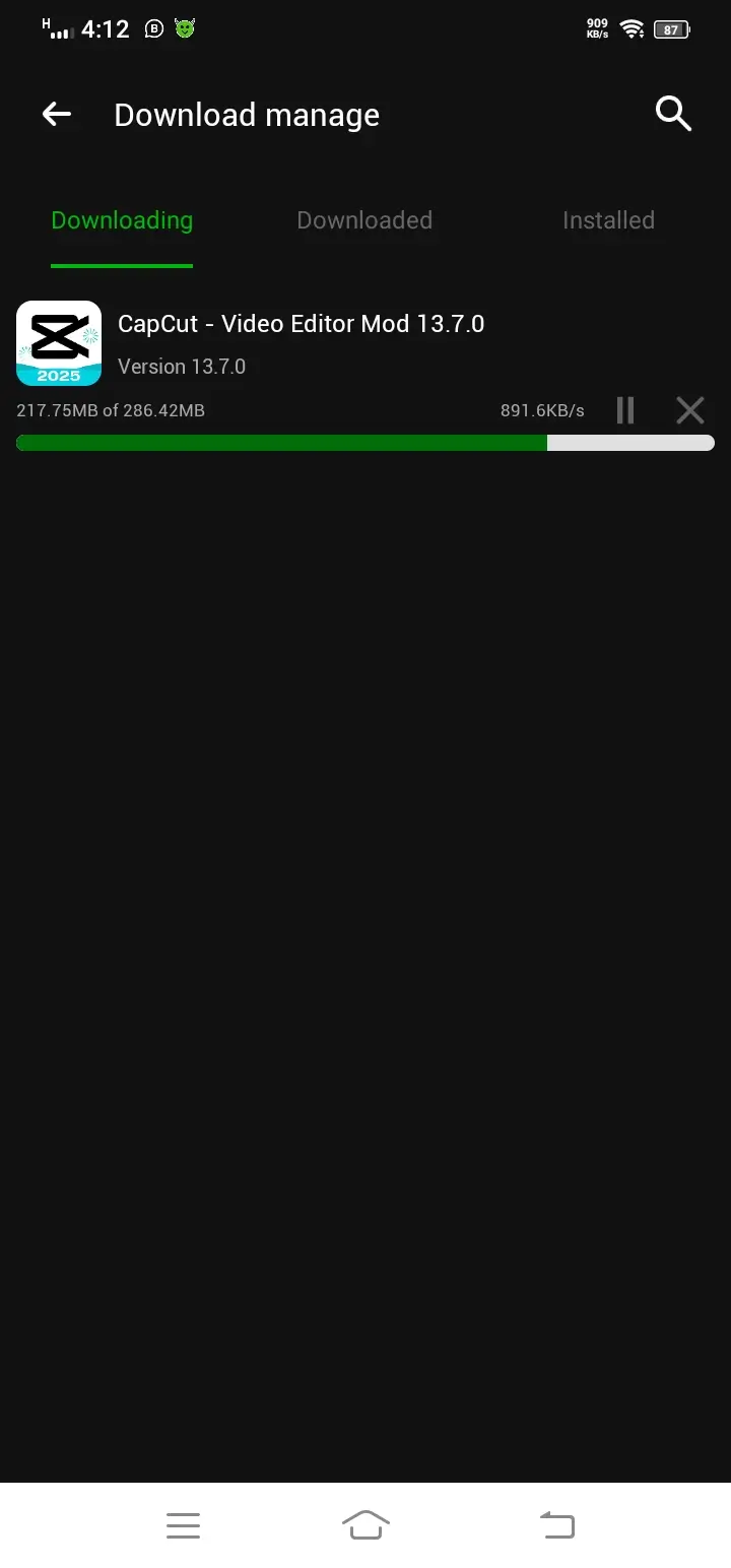 downloading section - resume