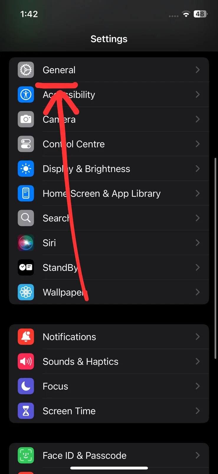 Open General Settings